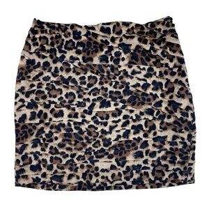 TORN By Ronny Kobo Leopard Cheetah Print Layered Mini Skirt Sz M